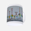 Lustige Tasse, Crazy-Animals, Giraffen, grauer Hintergrund in 3D-Ansicht, 5 Version