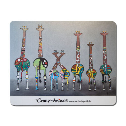 Crazy-Animals Mousepad, Motiv: "Witzige Giraffen"
