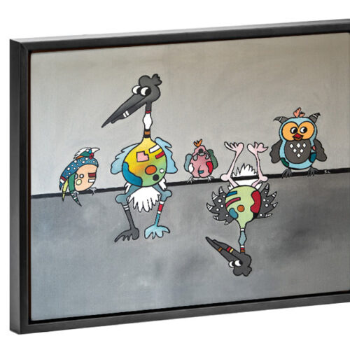 Originalbild in Acryl auf Leinwand, Crazy-Animals "Schräge Vögel"