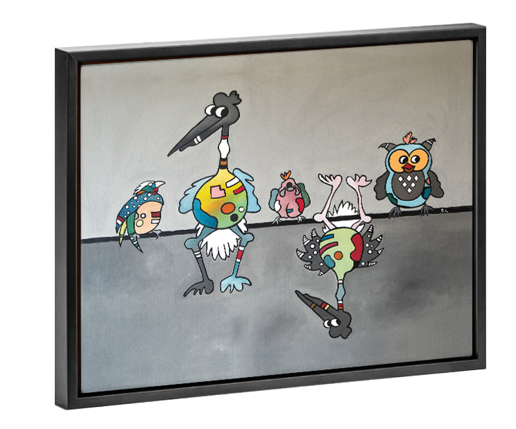 Originalbild in Acryl auf Leinwand, Crazy-Animals "Schräge Vögel"