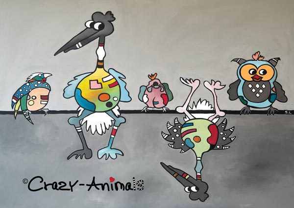 Kunstpostkarte Crazy-Animals "Schräge Vögel"