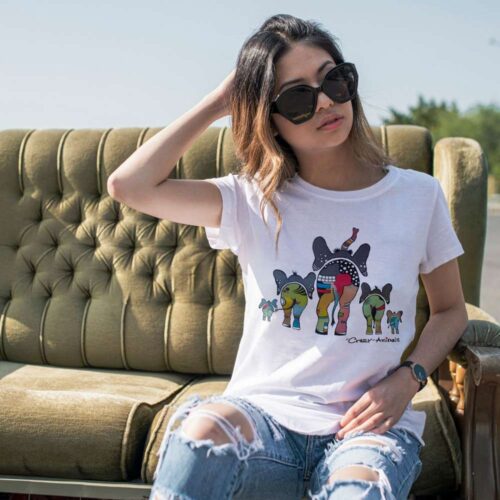Lustiges T-Shirt Crazy-Animals Design, Motiv Elefanten, Aufdruck vorne