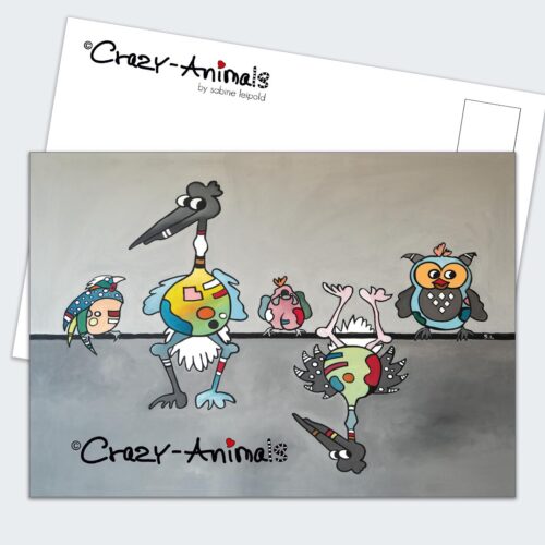 Kunstpostkarte Crazy-Animals "Schräge Vögel"