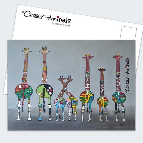 Postkarte Crasy-Animals, "Witzige Giraffen"