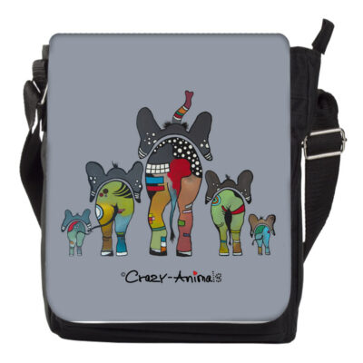 Lustige Tasche der Crazy-Animals mit Elefantenmotiv