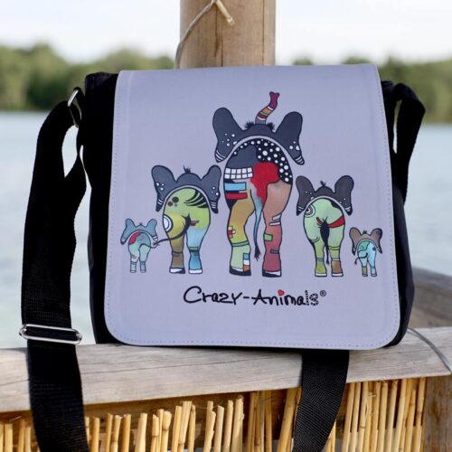 Lustige Tasche von den Crazy-Animals, Motiv "Elefanten", Murano Beach Club