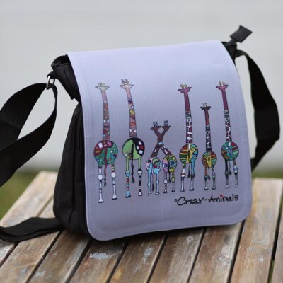 Lustige Tasche von den Crazy-Animals, Motiv "Giraffen"