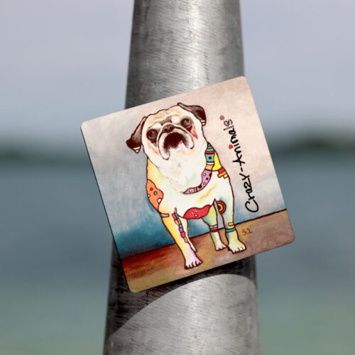 Kühlschrankmagnet Mops von den Crazy-Animals