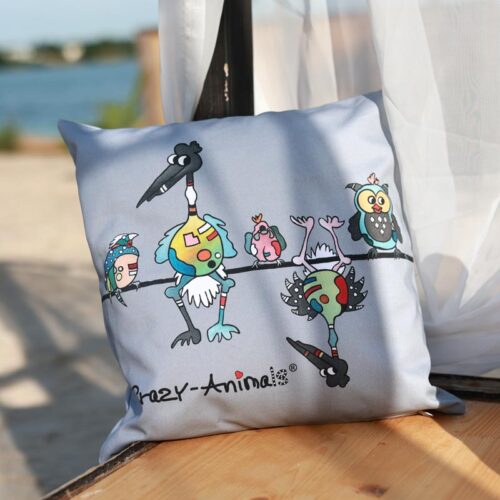Lustiges Kissen Vögel von den Crazy-Animals am See