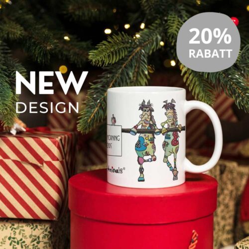Lustige Tasse mit Crazy-Animals Design, Rabattaktion