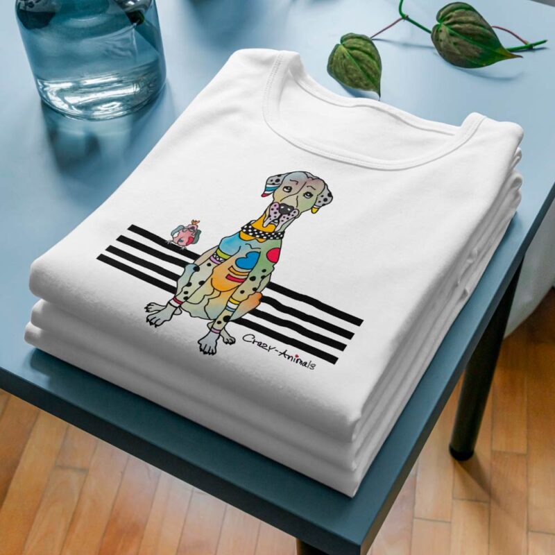 Lustiges Kinder T-Shirt in mit Motiv Dogge im Crazy-Animals Style