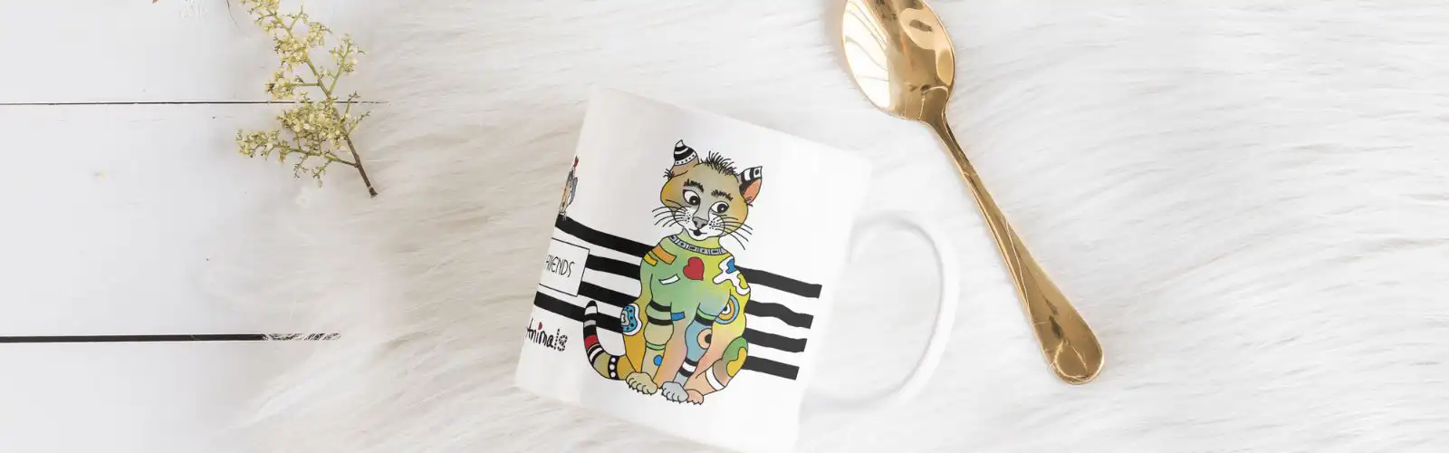 Lustige Tasse mit Katzenmotiv im Crazy-Animals Design