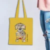 Lustiger Baumwolltasche Dackel Linus im Crazy-Animals Style