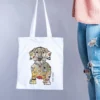 Lustiger Baumwolltasche Dackel Linus im Crazy-Animals Style