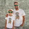 Lustiges T-Shirt mit Dackelmotiv im Partnerlook, Vater und Sohn