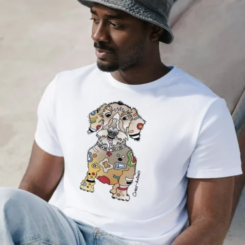 Lustiges T-Shirt mit Dackelmotiv im Crazy-Animals Style für Herren